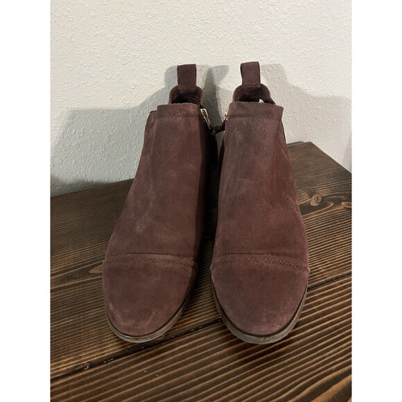 Toms Reese Chelsea Boots Ankle Women's Burgundy Brown Size 8.5 - Picture 2 of 7